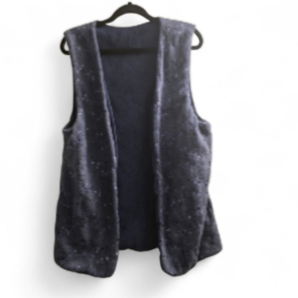 Handmade vest, blue Floral. size medium